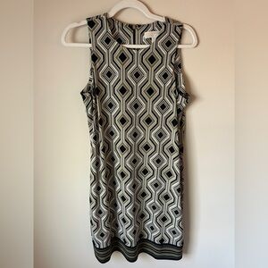 Michael Kors Monochrome Geometric Midi Dress